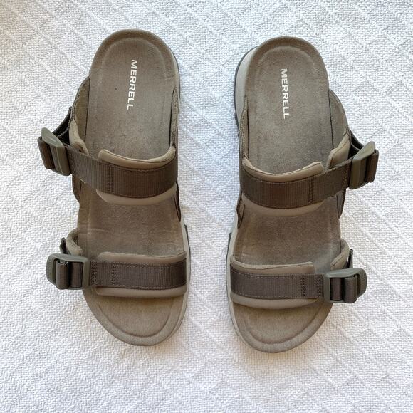 Merrell Women’s Alpine Cush Slide Sandals Brindle Comfort Adventure Slides - Picture 8 of 12